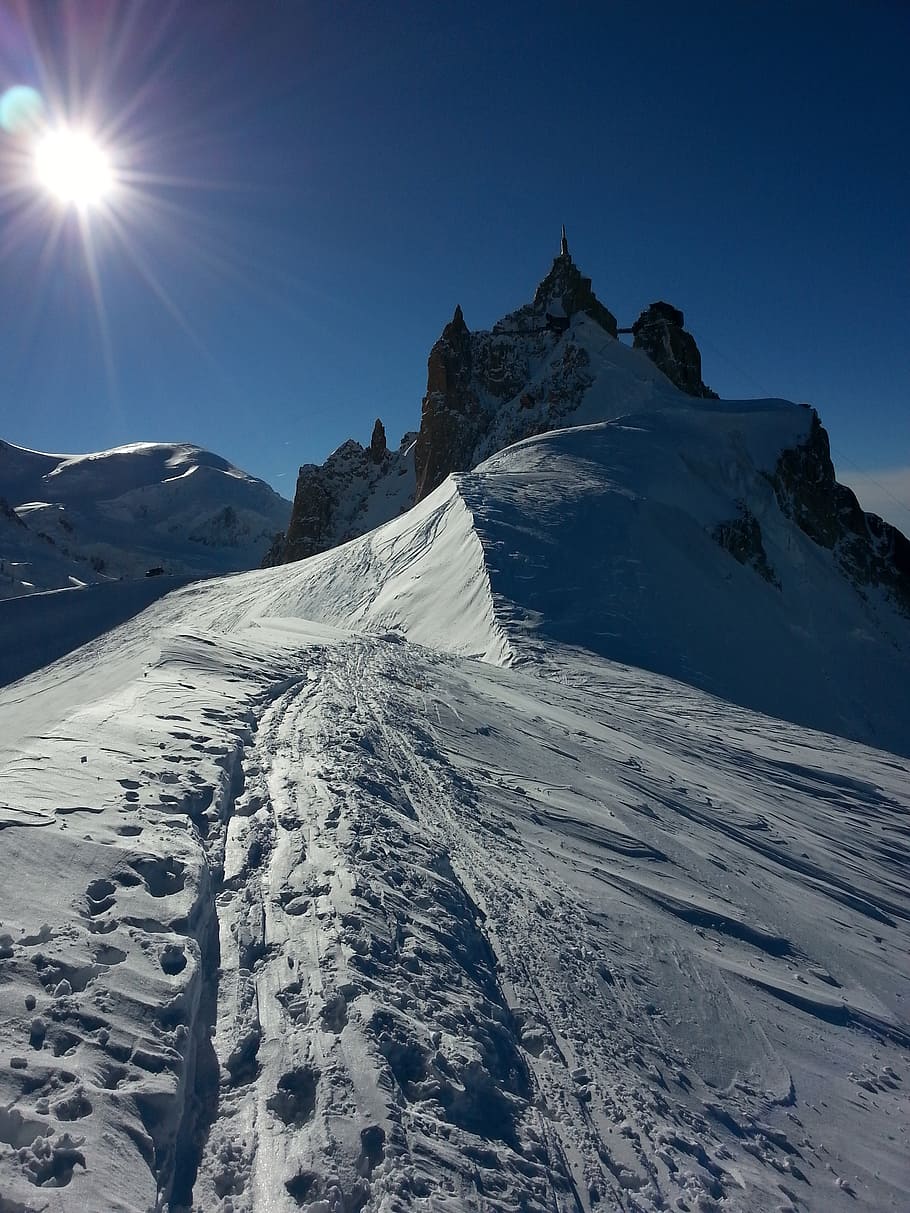 aiguille du midi, chamonix-mont-blanc, snow, mountaineering