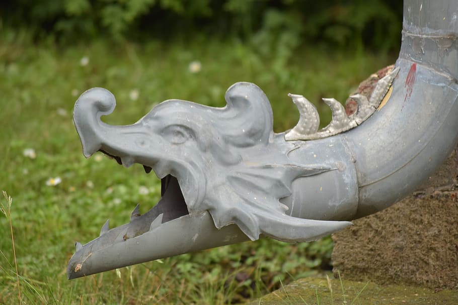 Gutter, Craft, Zinc, Dragons, rarely, figure, sculpture, no people HD wallpaper