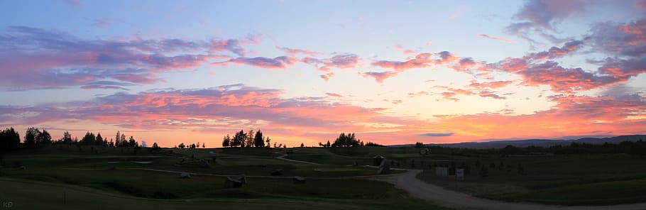 Panorama, Sunset, Landscape, scenics, tranquility, beauty in nature HD wallpaper