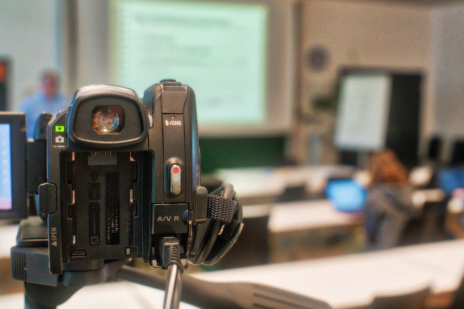 technology, video, lecture hall, video recording, focus on foreground, HD wallpaper