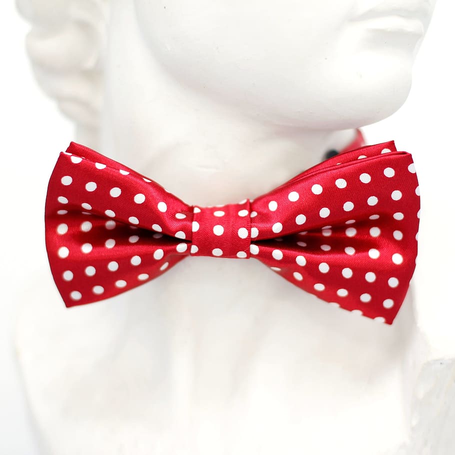 red, white, points, fly, tie, loop, fashion, man, profile, display dummy HD wallpaper