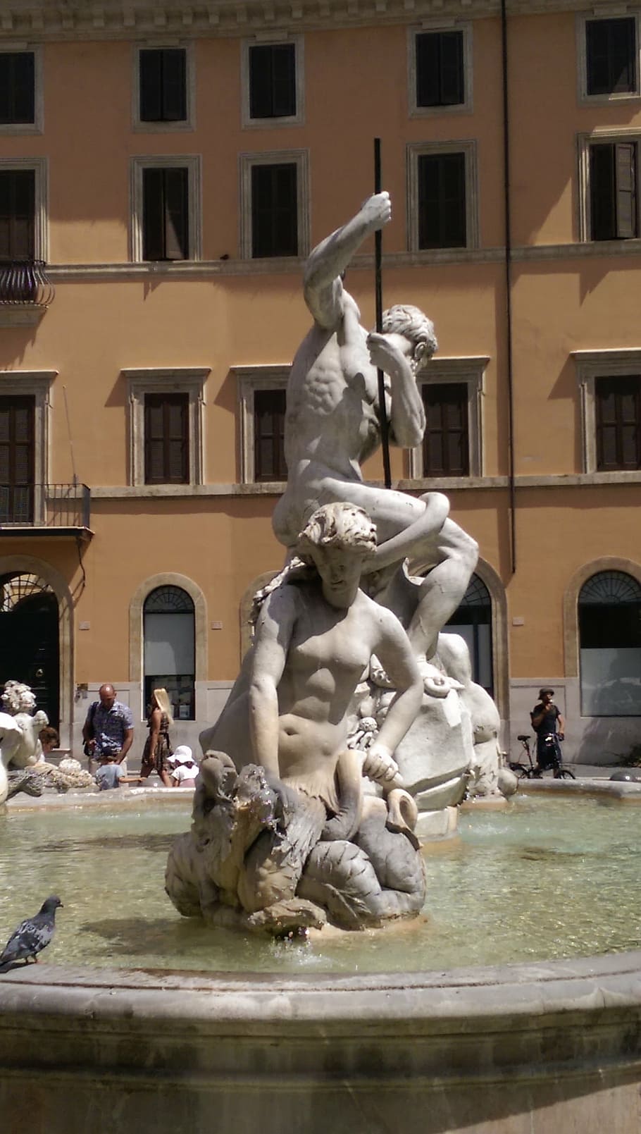 source, rome, piazza navona, sculpture, fountain, statue, europe, HD wallpaper