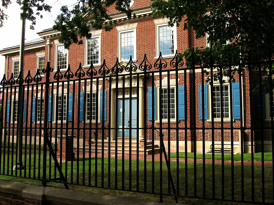 fence, barrier, brick, tile, clay brick, house, philadelphia HD wallpaper