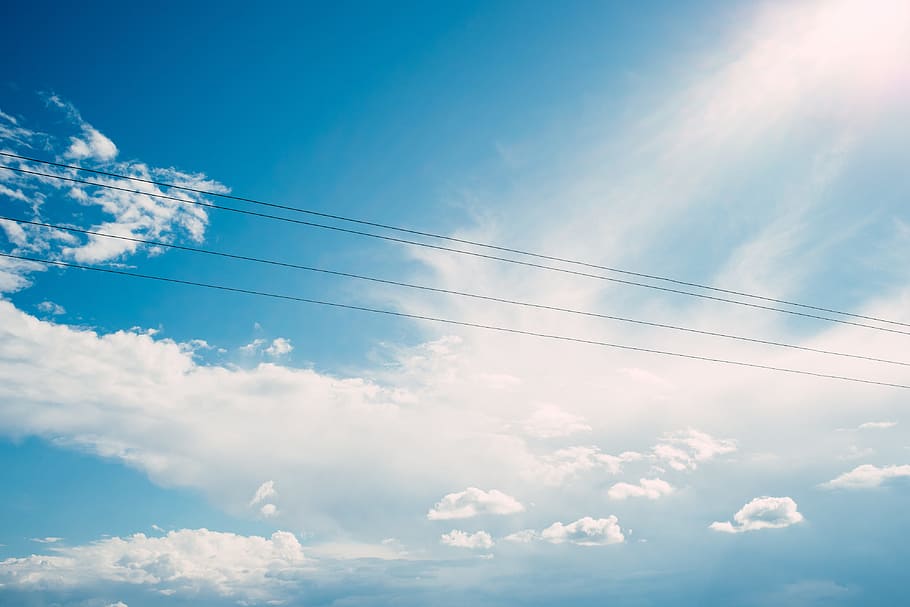 HD wallpaper: Powerline, industry, blue, nature, sky, cloud - Sky, weather  | Wallpaper Flare