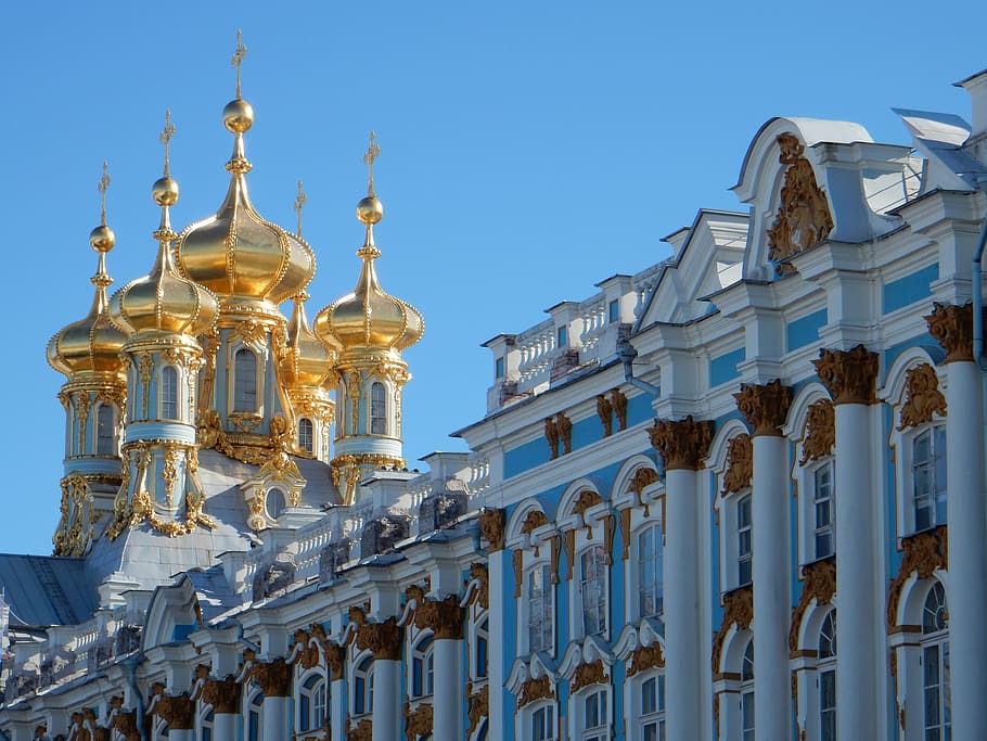 catherine's palace, st petersburg, pushkin, russia, historically, HD wallpaper