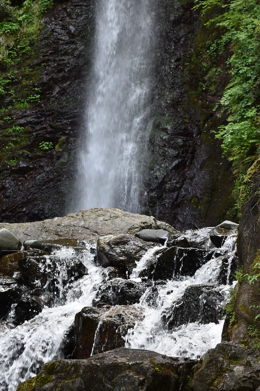 waterfall, landscape, natural, motion, beauty in nature, scenics - nature HD wallpaper
