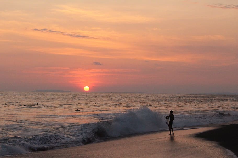 beach, costarica, holiday, horizon, peaceful, sunset, landscape
