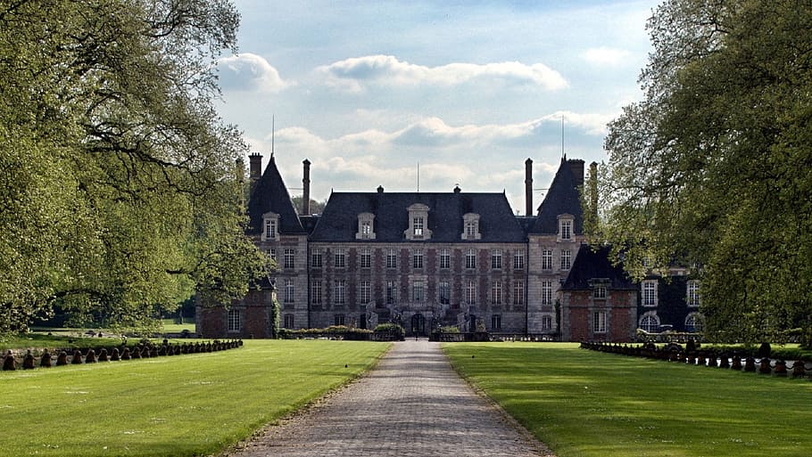 chateau de courances, castle, historical, landscape, architecture, HD wallpaper