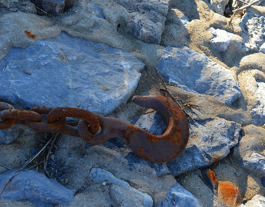 chain, hook, iron chain, fixing, old, stainless, linking chain HD wallpaper
