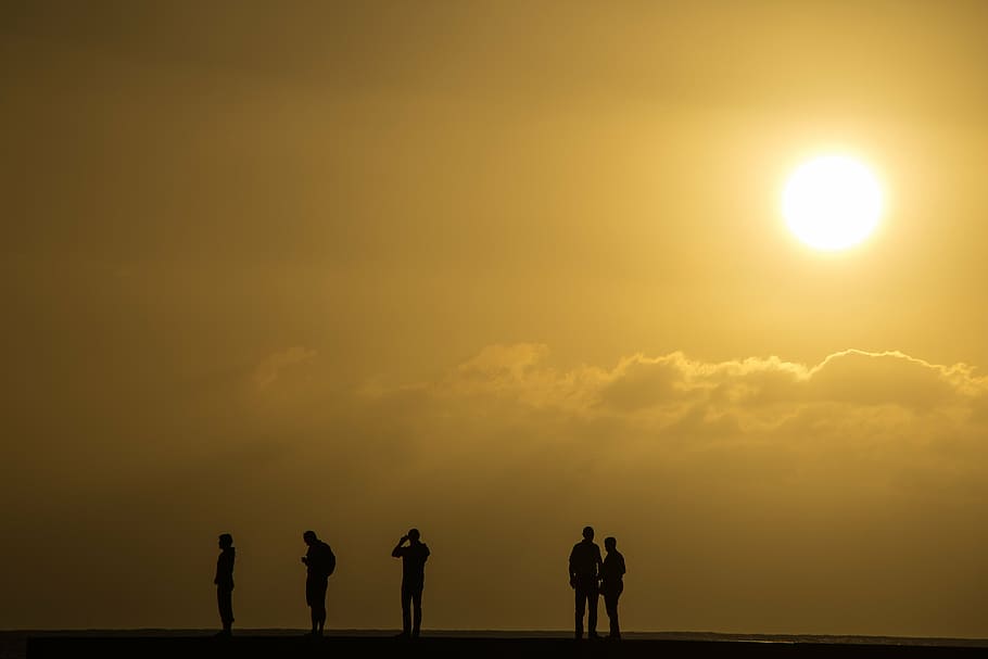 sunset, abendstimmung, sea, setting sun, clouds, afterglow HD wallpaper