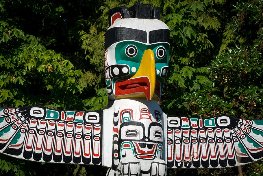 totem, pole, canada, plant, tree, representation, art and craft, HD wallpaper