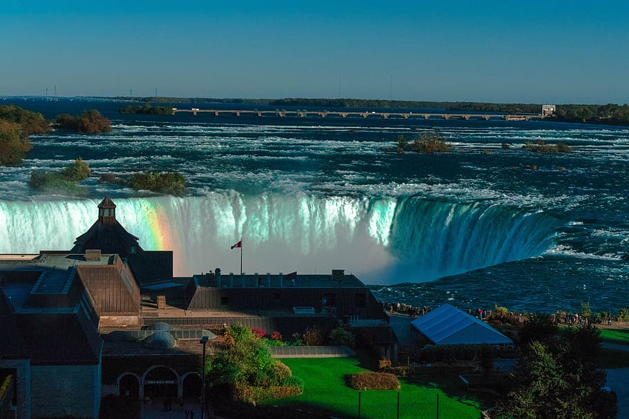 canada, waterfall, nature, falls, natural, blue, river, park HD wallpaper