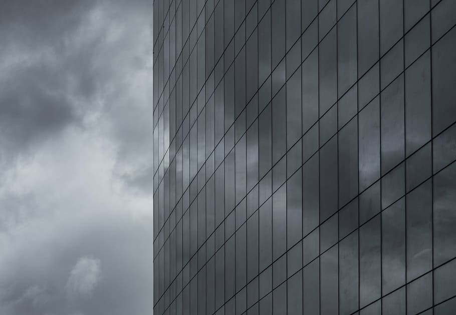high-angle greyscale photo of building, grayscale, photography HD wallpaper