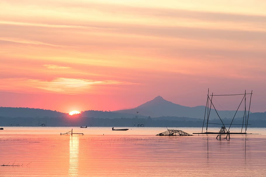 Landscape, Sunset, Beautiful Sky, scenics, sea, nature, tranquility HD wallpaper