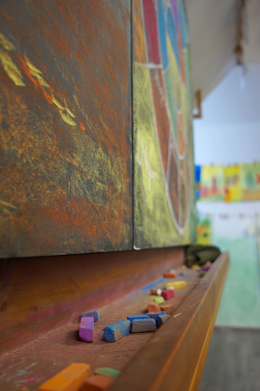 school, board, chalk, learning, school projects, multi colored HD wallpaper