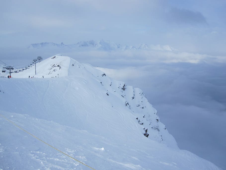 snow, landscape, mountains, winter, nature, european Alps, mountain Peak HD wallpaper