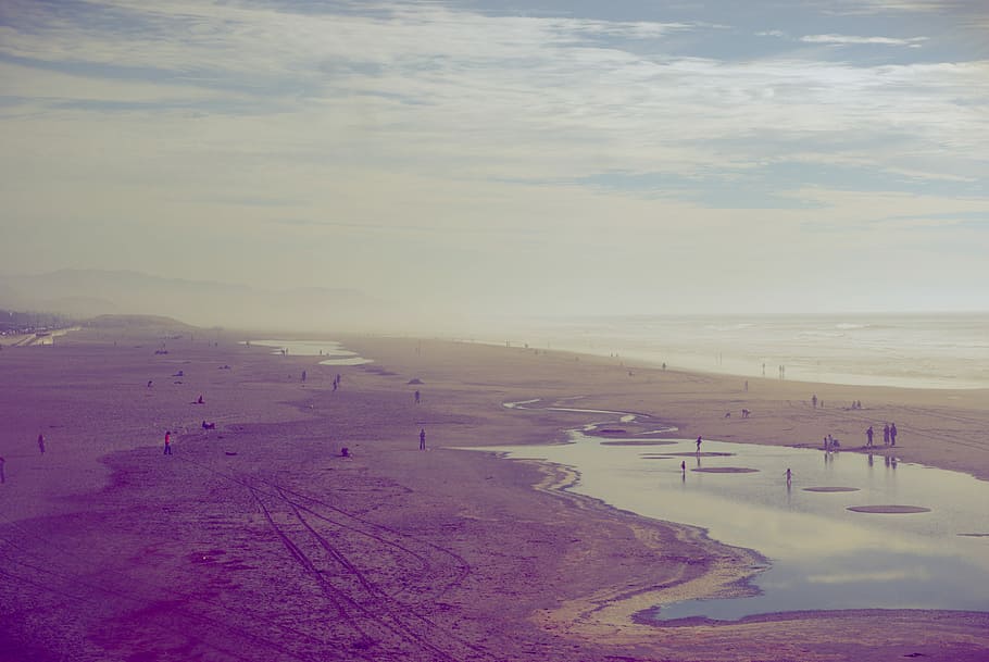 body of water, beach, people, nature, aerial View, landscape HD wallpaper