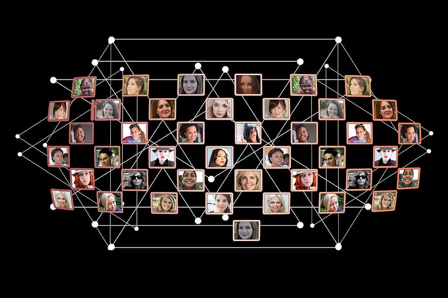 photo collage, women, network, faces, social, play, team, teamwork