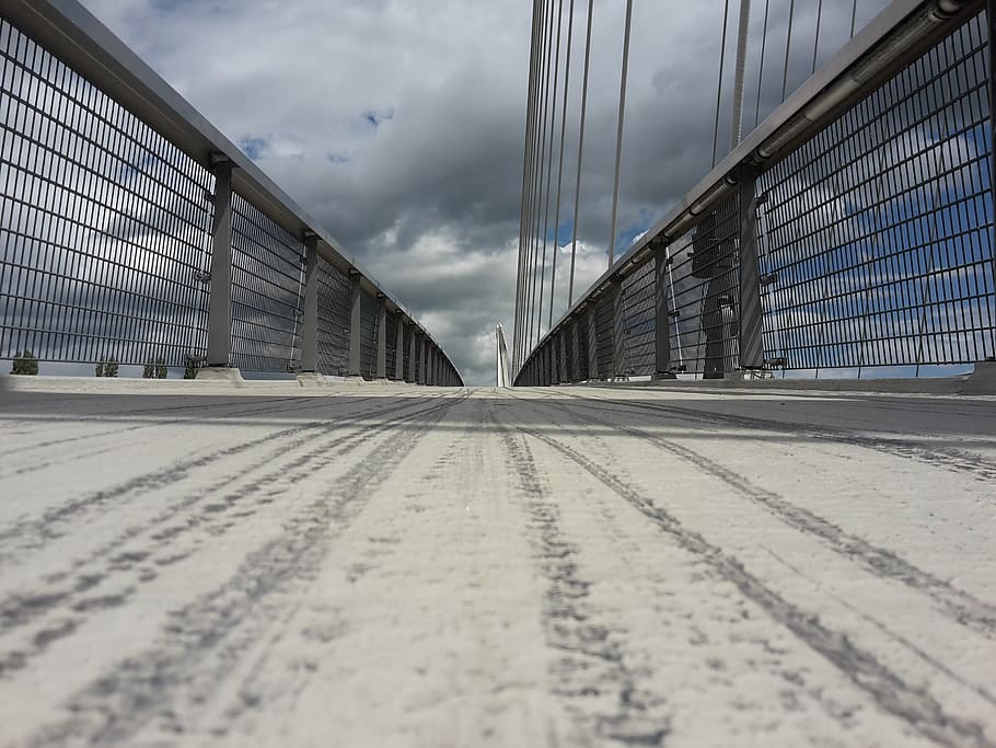 bridge, floating bridge, commit, sky, cloud - sky, architecture HD wallpaper