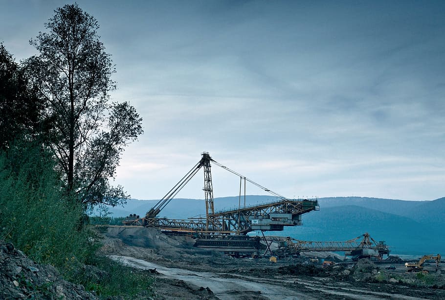 extraction, coal, mine, machine, excavator, industrial, coal mining HD wallpaper