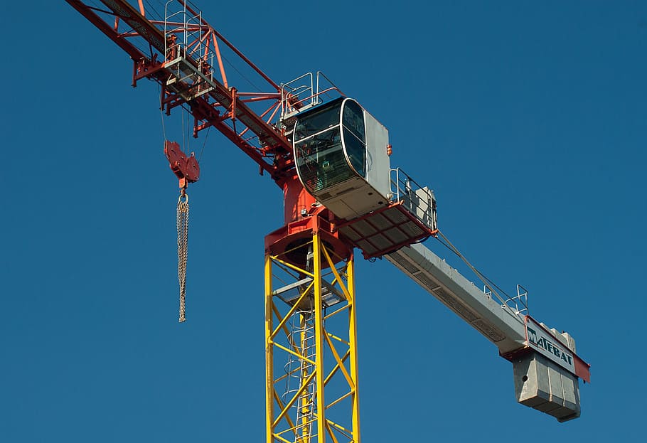 crane, site, building, lifting, pulleys, machinery, crane - construction machinery HD wallpaper