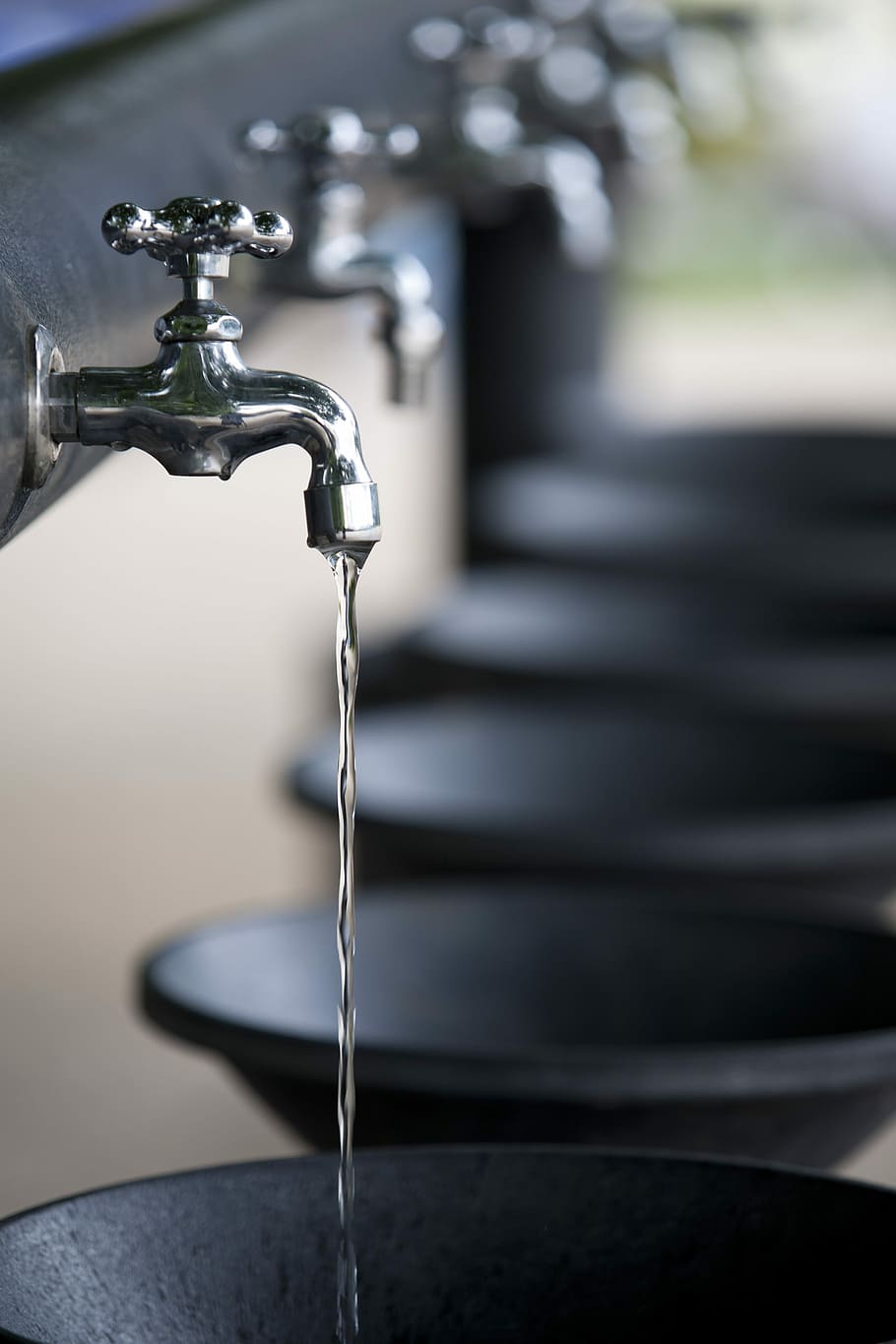 selective focus photography of water flowing on faucet, Water, Power