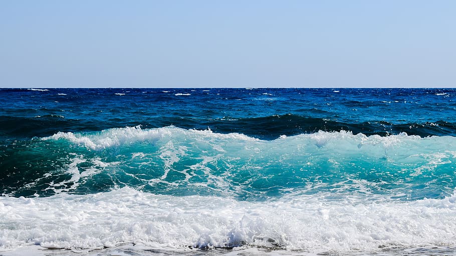 wave, smashing, foam, spray, sea, nature, wind, power, splash HD wallpaper