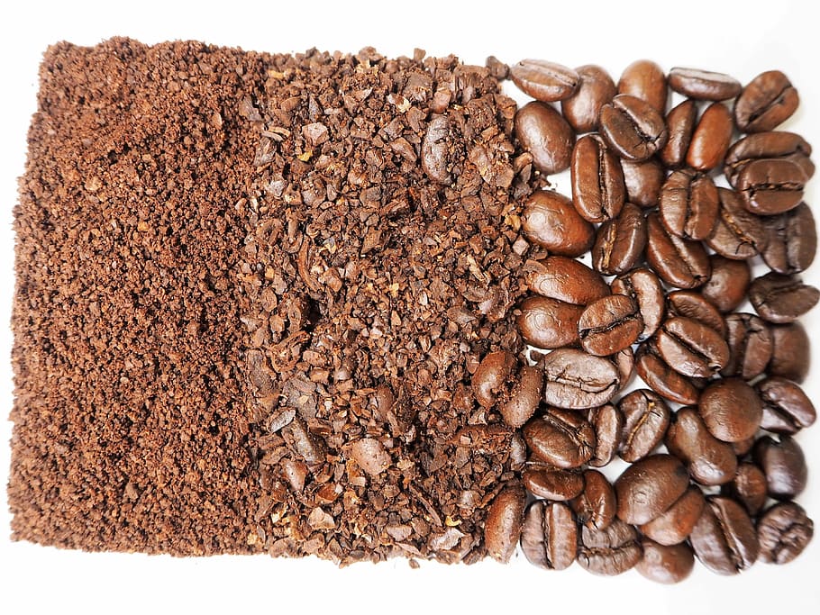 coffee, coffee beans, whole bean coffee, ground, background, HD wallpaper
