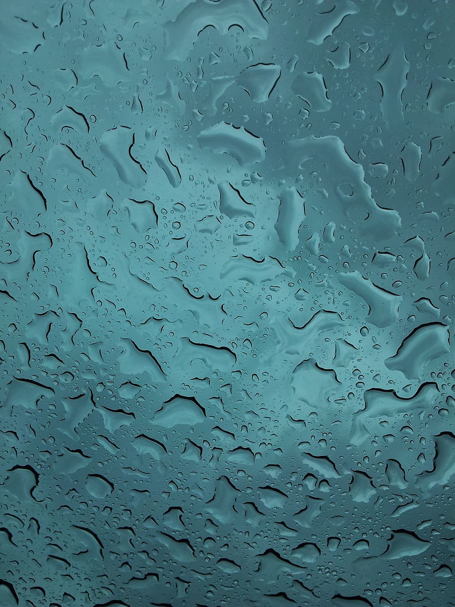 Drops, Glass, rain, full frame, backgrounds, textured, wet HD wallpaper