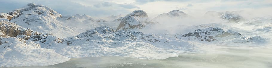 cliff covered with snow landmark, mountains, alpine, winter HD wallpaper