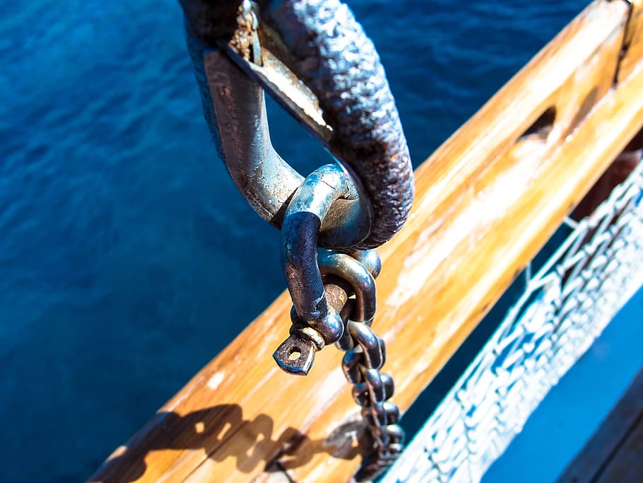 chain, sea, boot, ship, water, metal, strength, day, transportation HD wallpaper