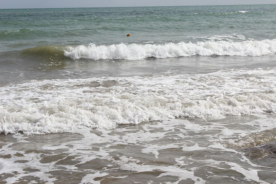 beach, coast, spray, surf, sea, wave, rhodes, holiday, holidays HD wallpaper