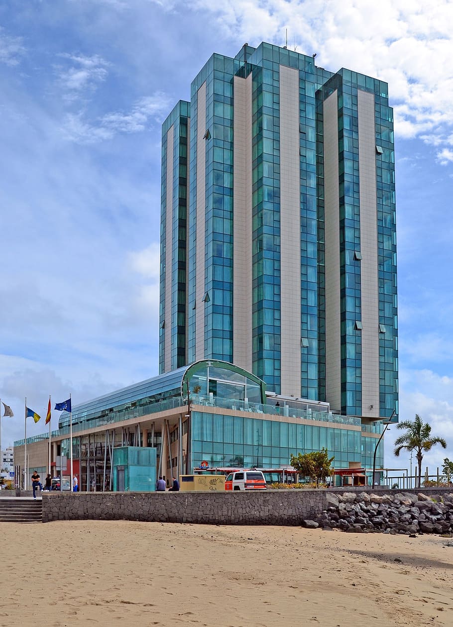 arrecife, gran hotel, lanzarote, canary islands, building, modern, HD wallpaper