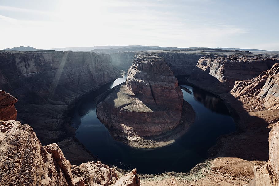 aerial photography of Horseshoe, Arizona at daytime, horseshoe bend. Arizona HD wallpaper