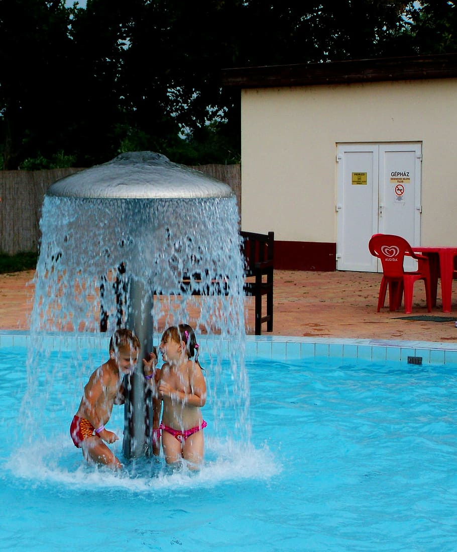 bathe, summer, children, swimming Pool, people, vacations, fun HD wallpaper