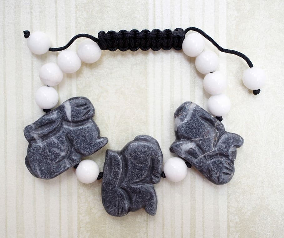 Rabbit, White, Jasper, Jade, grey, bracelet, stone, beads, cord HD wallpaper