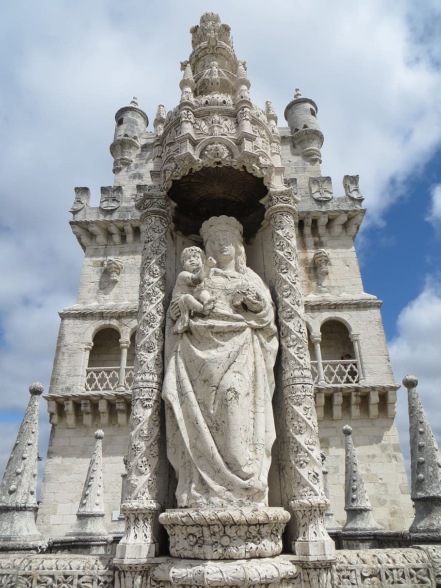 Torre, Lisbon, Tower, Belem, torre belem, architecture, statue HD wallpaper