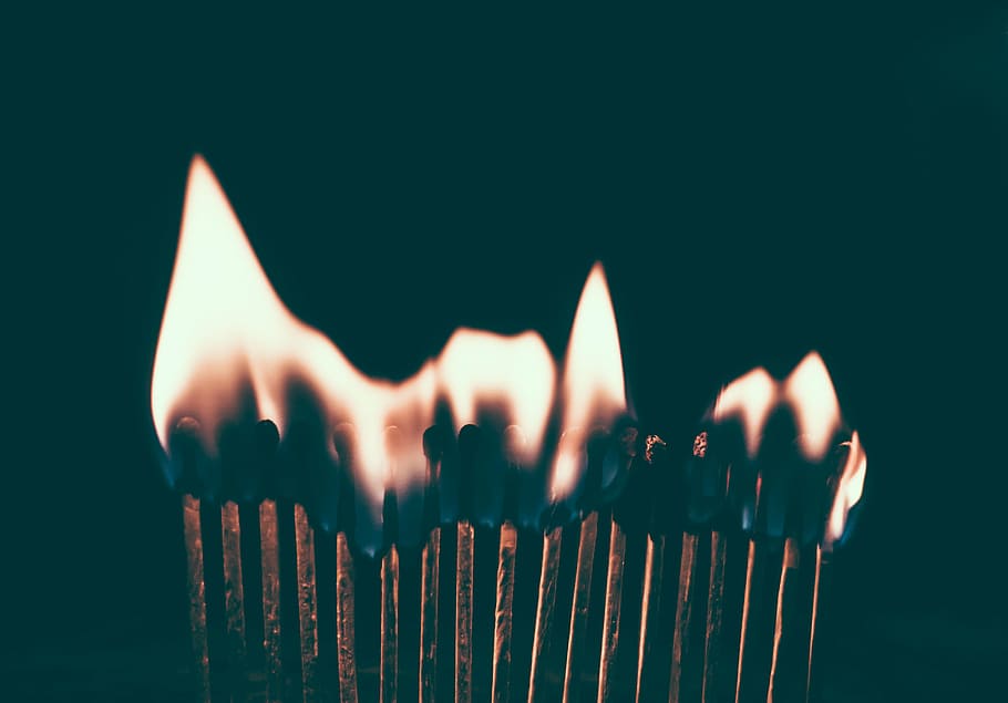 burn, fire, flame, light, matches, burning, heat - temperature HD wallpaper