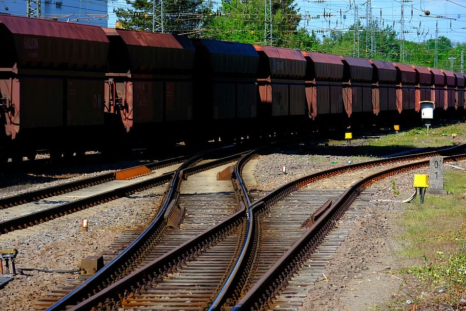Freight Train, Railway, Train, Transport, rail traffic, goods wagons HD wallpaper