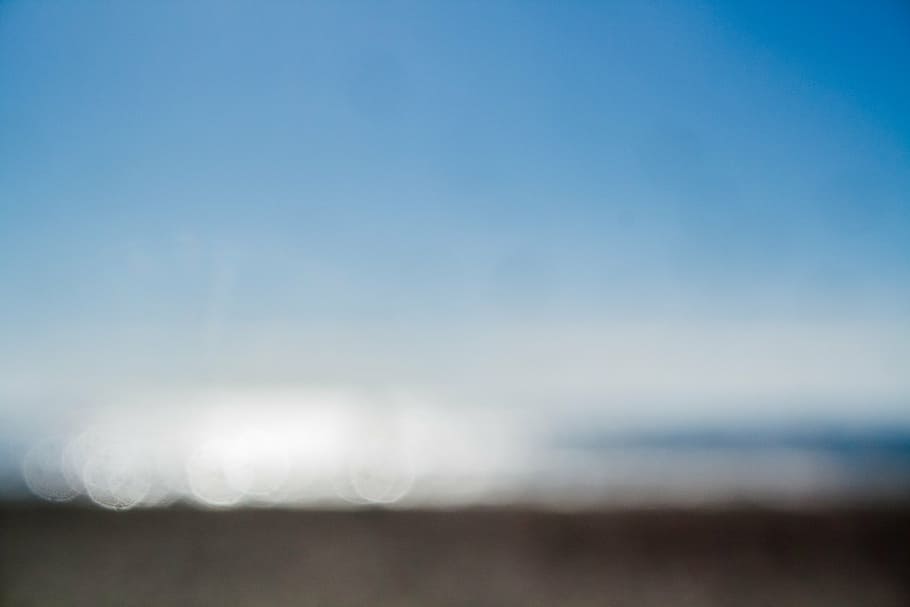 untitled, beach, blurry, abstract, nature, sky, outdoors, blue HD wallpaper