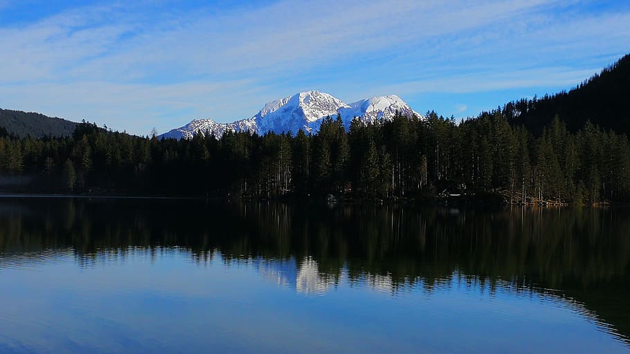 lake, reflection, waters, nature, panorama, mountain, scenics - nature HD wallpaper