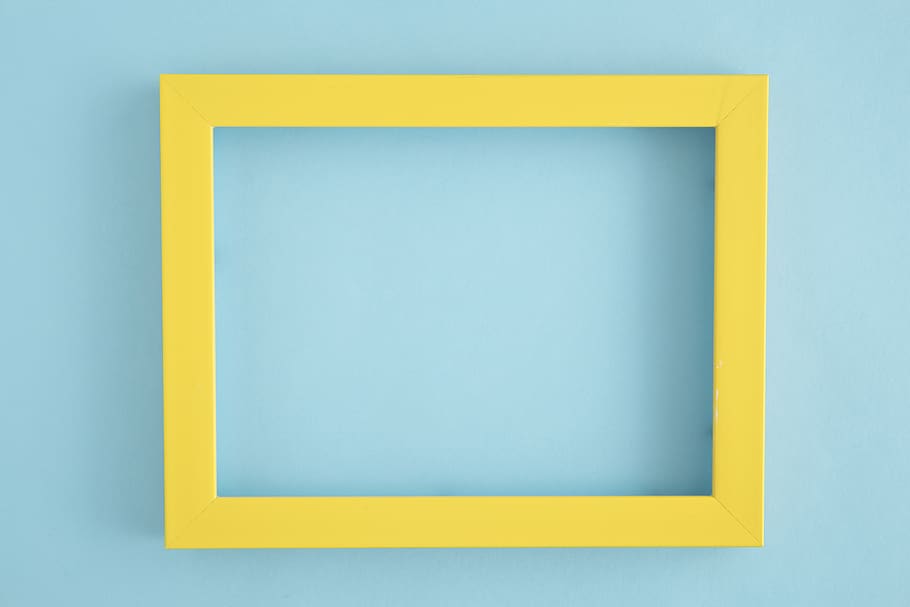 yellow, window, windows, photo frames, wall, background, blue HD wallpaper
