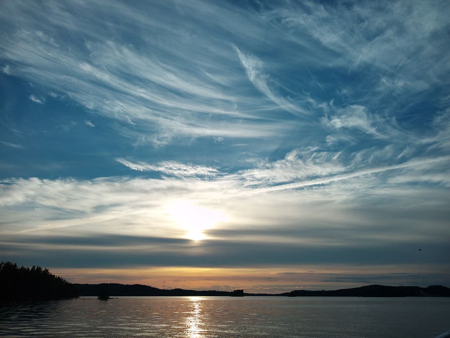 summer, lake, sunset, clouds, sky, cloud - sky, beauty in nature HD wallpaper