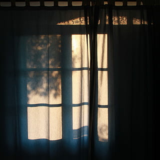 blue curtain in front of window during daytime, brown window curtain closed during daytime HD wallpaper