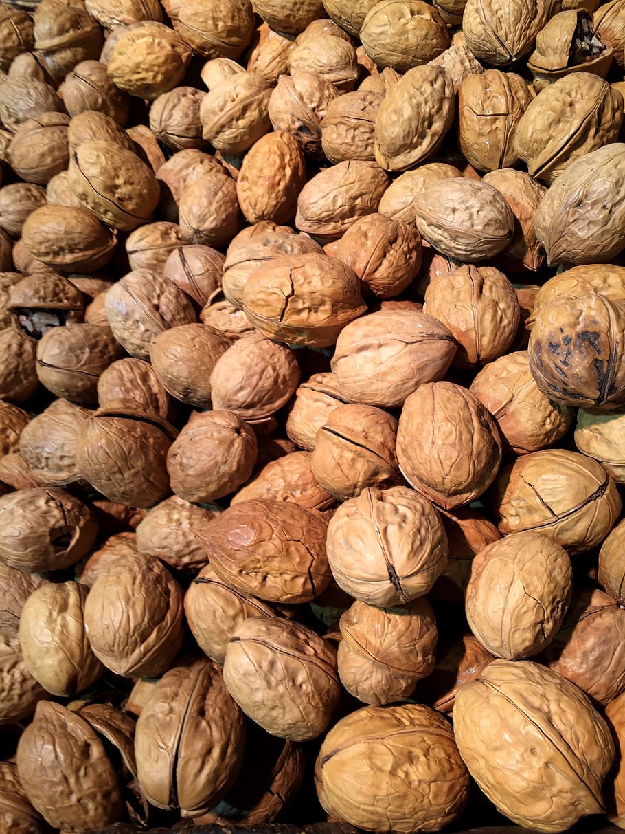 walnut, stone fruit, tree nut, shell, food and drink, large group of objects HD wallpaper
