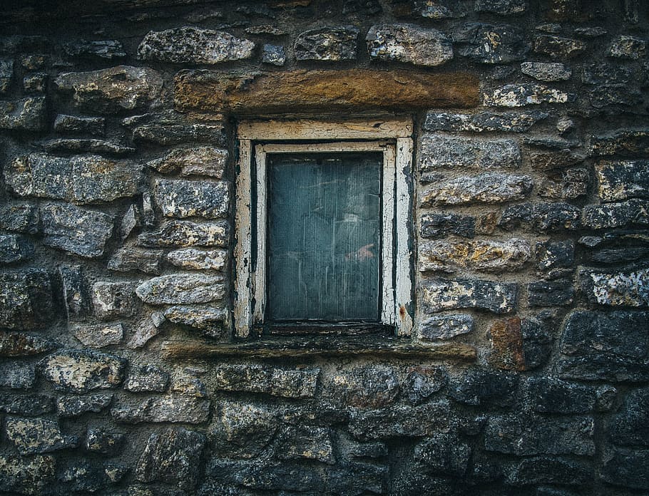 closed window on stone wall, house, old, architecture, built structure HD wallpaper