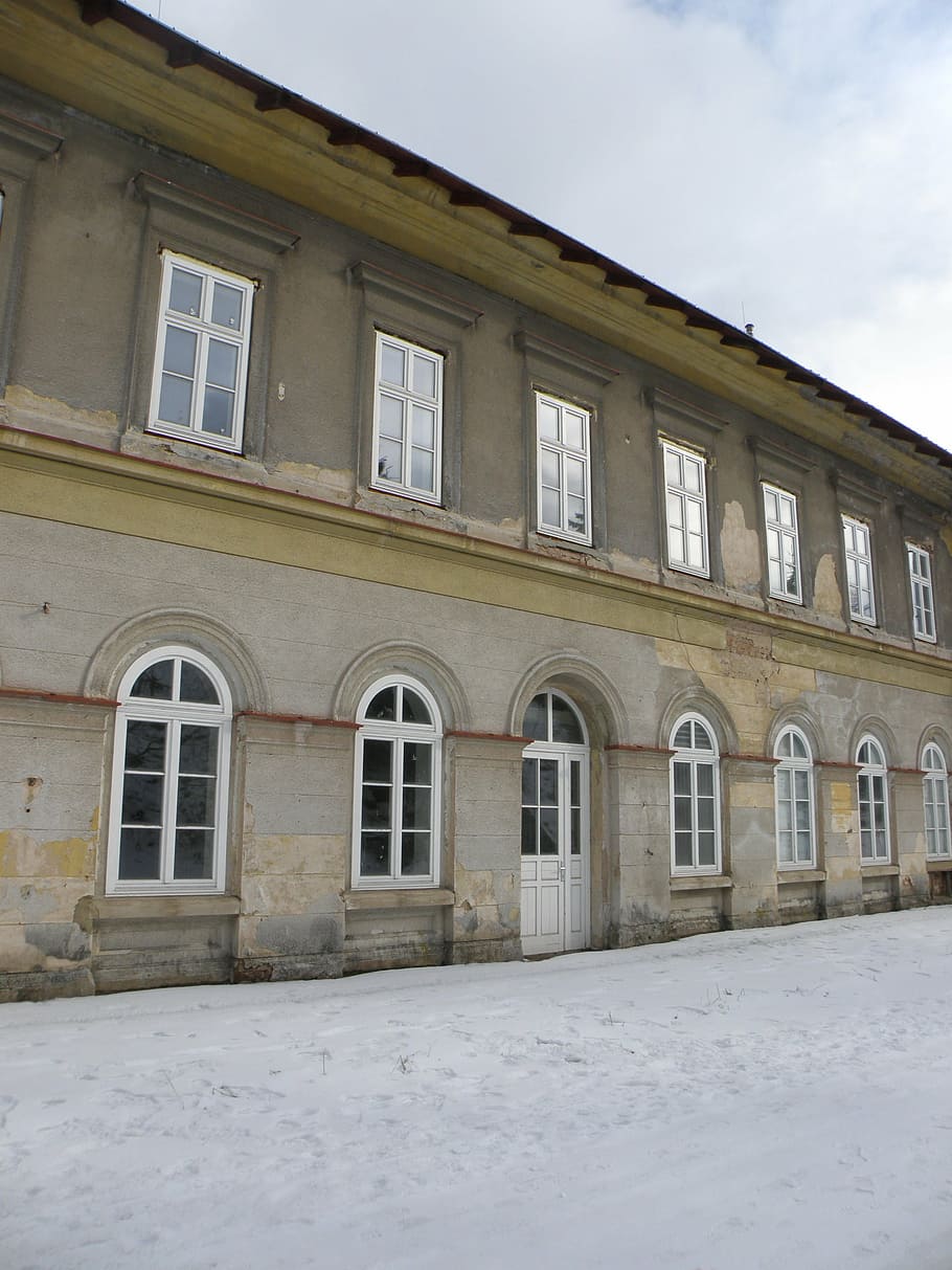 station, building, snow, window, winter, architecture, building Exterior HD wallpaper