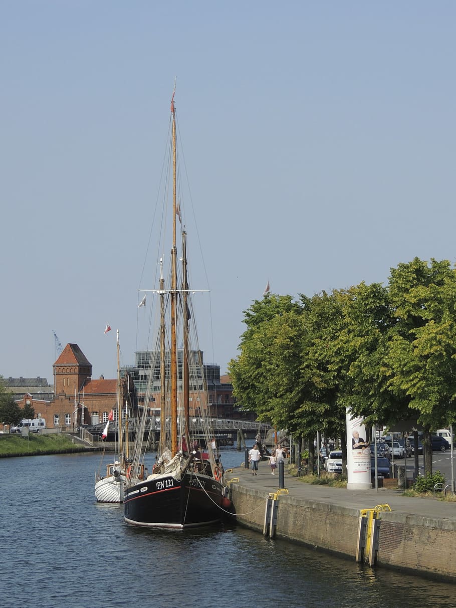 Ship, Boot, Wood, Black, Water, shipping, port, anchorage, sailing vessel HD wallpaper