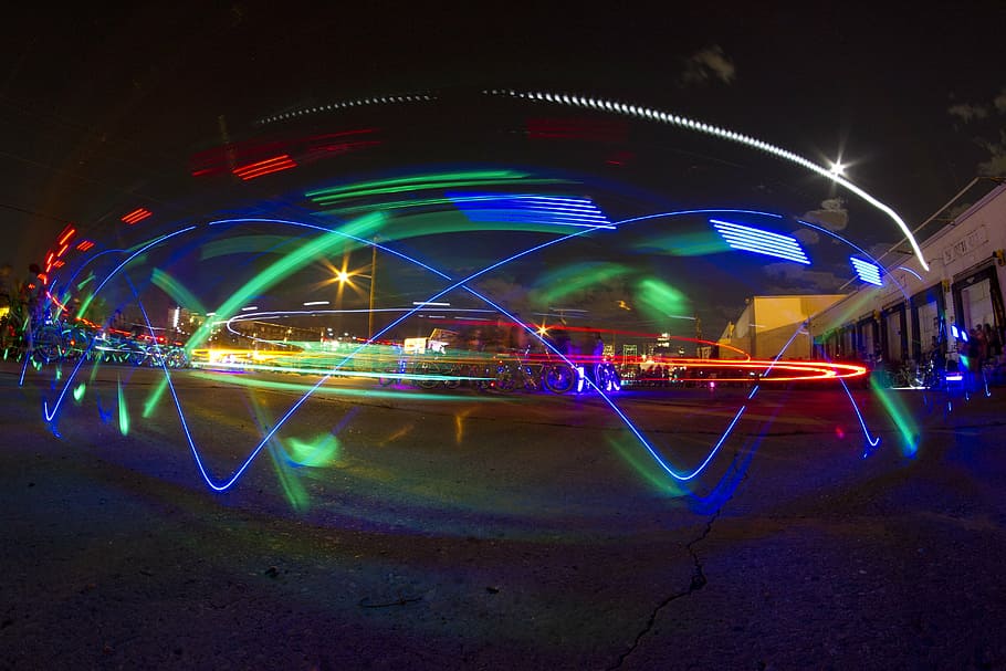 neon, lights, color, night, denver, circle, bright, art, illuminated HD wallpaper