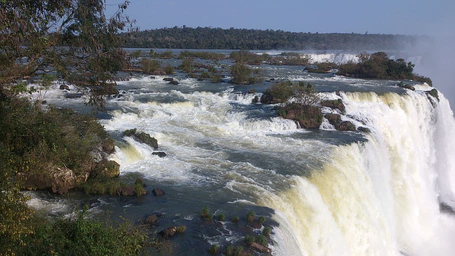 Waterfalls, Cataracts, Iguaçú, foz, iguaçu, nature, tourism, HD wallpaper